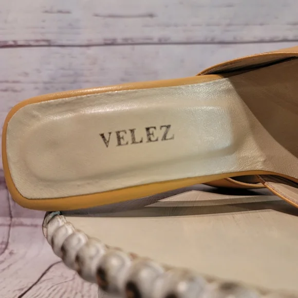 Velez Women's Camal Mustard Heeled Mules Size 36 / US 6 - Picture 12 of 13